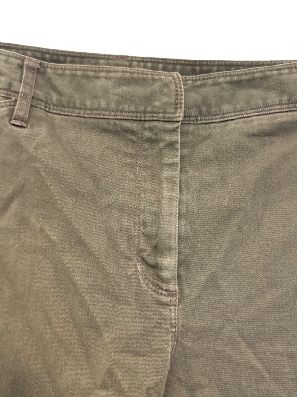Ann Taylor Loft Womens Stretch Cropped Olive Pants Size 12 - Picture 5 of 7